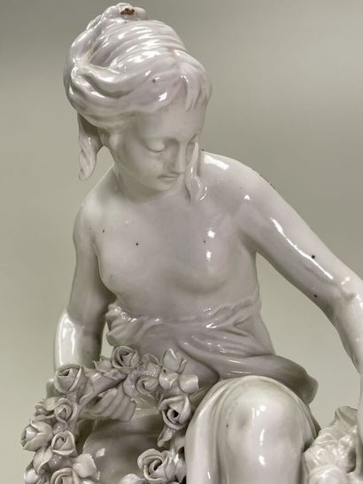 Group in enamelled porcelain XIX°, follower...