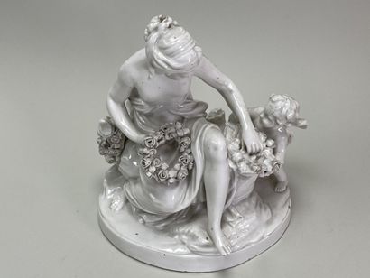 Group in enamelled porcelain XIX°, follower...