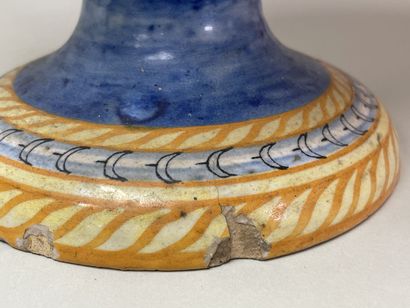 Pair of large earthenware vases with snake...