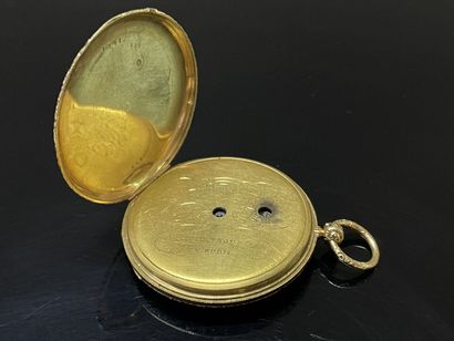 Extra-flat pocket watch in gold with a country...