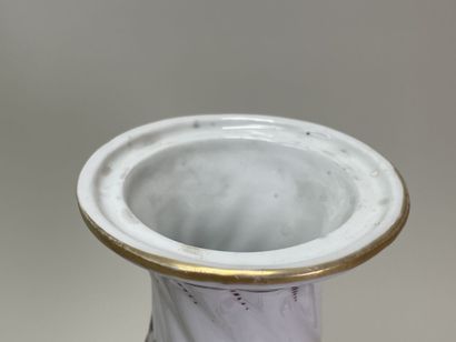 Pair of porcelain vases on pedestal, the...