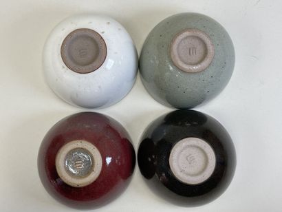 Paul BADIE (b. 1945). 
Four enamelled bowls
H....