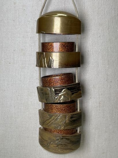 Inro with four boxes gilded lacquer said...