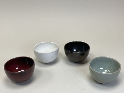 Paul BADIE (b. 1945). 
Four enamelled bowls
H....