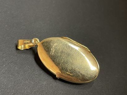 Gold pendant souvenir, set with two small...