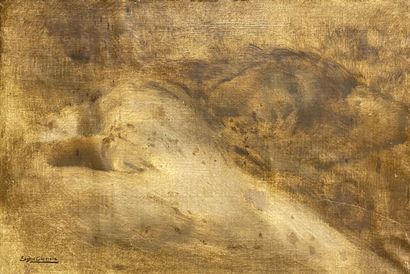 Eugène CARRIERE (1849-1906)
Femme au lit.
huile...