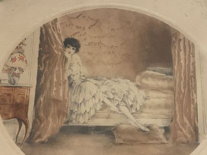 Louis ICART (1888-1950)
Elégante sur un lit
Eau-forte...