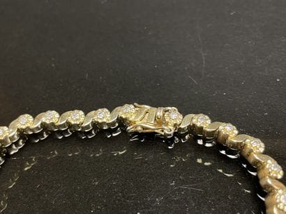 River bracelet in silver vermeil and small...