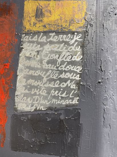 HSU Ya-Wen Iris.(1966)
Envoi.
huile et collages...