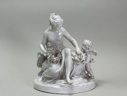 Group in enamelled porcelain XIX°, follower...