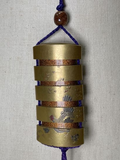 Inro with four boxes in lacquered wood decorated...