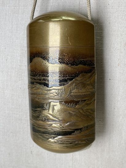 Inro with four boxes gilded lacquer said...