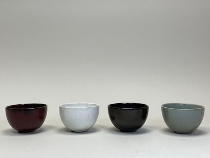 Paul BADIE (b. 1945). 
Four enamelled bowls
H....