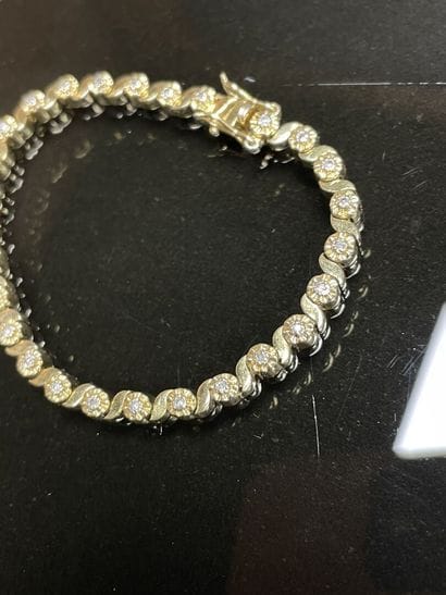 River bracelet in silver vermeil and small...