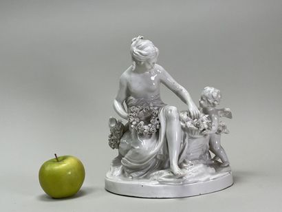 Group in enamelled porcelain XIX°, follower...