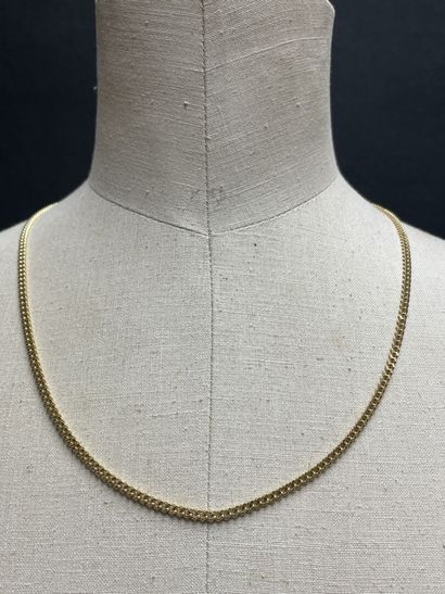 Gold chain, chain link.
750°/00
60 cm.
25,41...