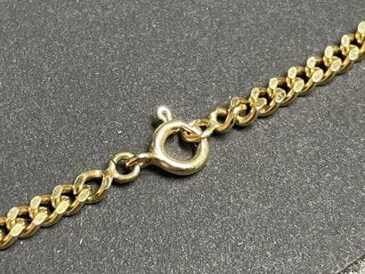 Gold chain, chain link.
750°/00
60 cm.
25,41...