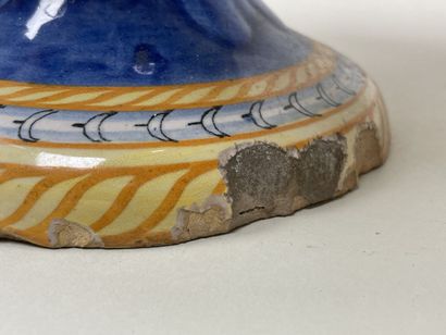 Pair of large earthenware vases with snake...