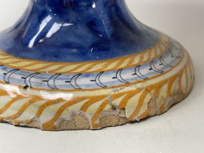 Pair of large earthenware vases with snake...