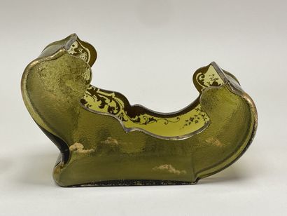 Traineau Troika en cristal de Bohème, vert...