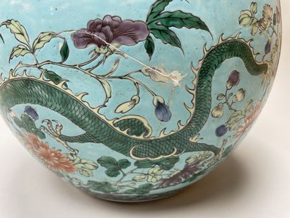 Aquarium en porcelaine à décor de dragon...