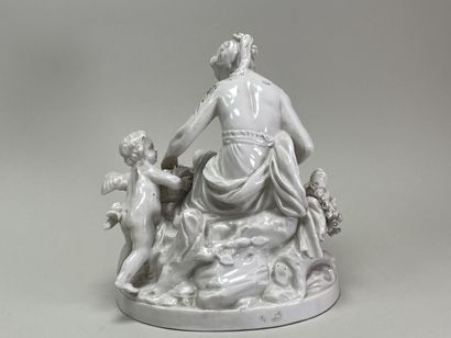 Group in enamelled porcelain XIX°, follower...
