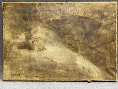 Eugène CARRIERE (1849-1906)
Femme au lit.
huile...
