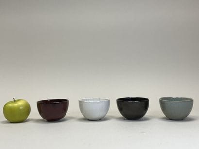 Paul BADIE (b. 1945). 
Four enamelled bowls
H....