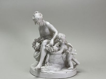 Group in enamelled porcelain XIX°, follower...