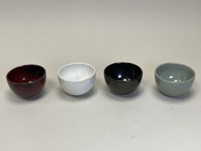 Paul BADIE (b. 1945). 
Four enamelled bowls
H....