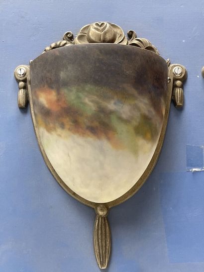MULLER Frère Luneville.
Paire d'appliques...