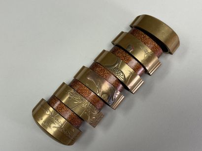 Gilded lacquer inro with five compartments,...