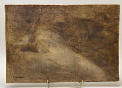 Eugène CARRIERE (1849-1906)
Femme au lit.
huile...