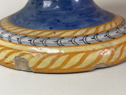 Pair of large earthenware vases with snake...