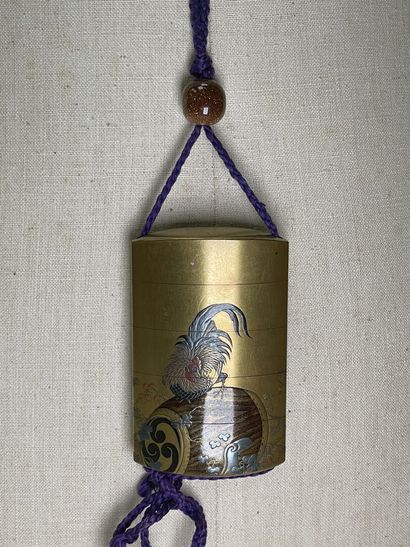Inro with four boxes in lacquered wood decorated...