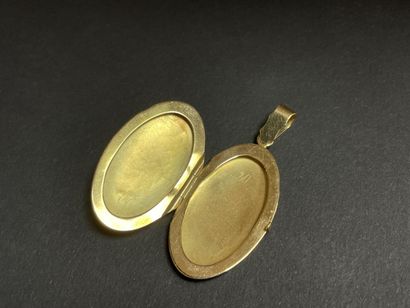 Gold pendant souvenir, set with two small...