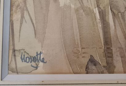 Georges HOSOTTE (né en 1936)
Village de l'Yonne.
Aquarelle...