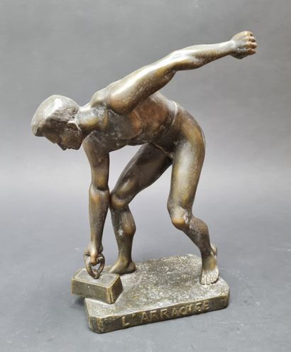 ATHLETISME:
Henry FUGÈRE (1872-1944) d'après
L'Arrachée
Statuette...