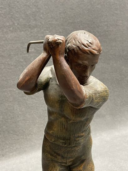 GOLF: statuette in patinated regula
H: 47...