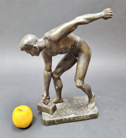 ATHLETISME:
Henry FUGÈRE (1872-1944) d'après
L'Arrachée
Statuette...