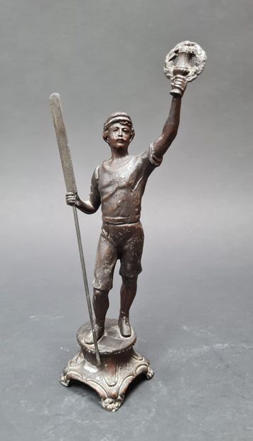 ROWING:
Statuette of a winner in patinated...