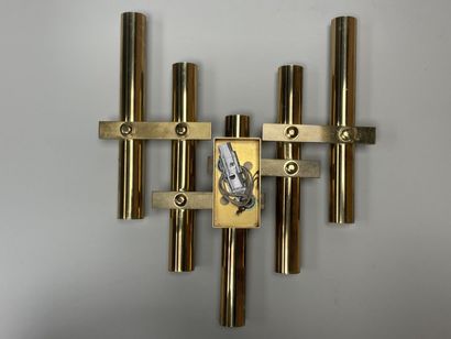 Gilded brass five-branch wall lamp in the...