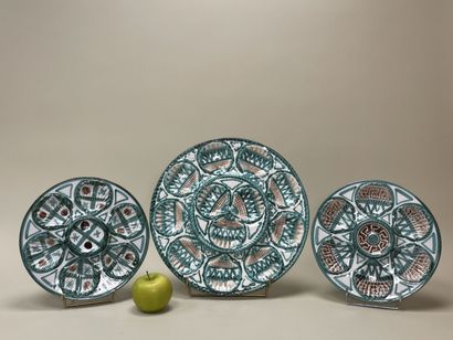 Robert PICAULT (1919-2000). 
Dish and two...