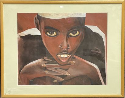 Eric ESTRIVIER ( XX°)
Portrait d'enfant africain
huile...