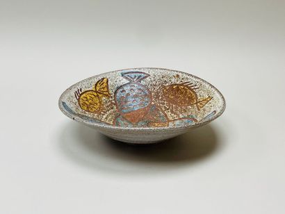 ACCOLAY
Grande coupe en grès aux poissons
H....