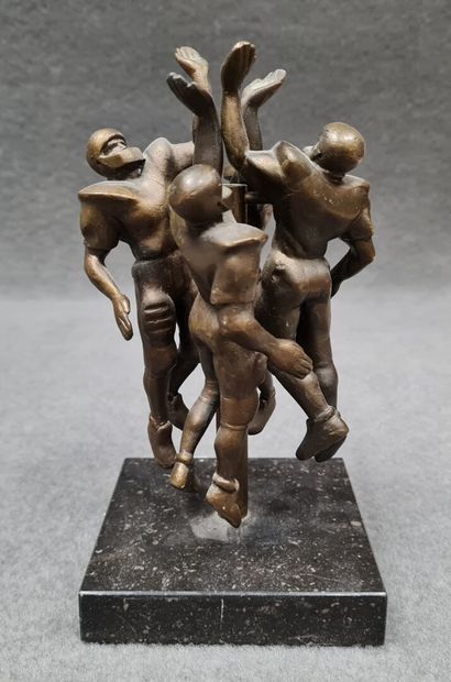 FOOTBALL AMERICAIN: Sculpture en bronze moderne,...