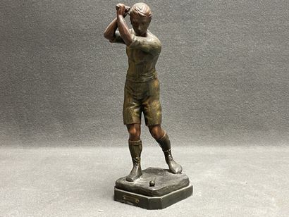 GOLF: statuette in patinated regula
H: 47...