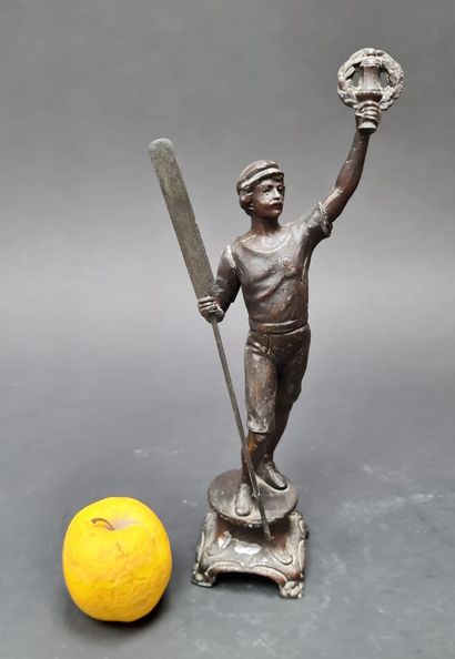 ROWING:
Statuette of a winner in patinated...