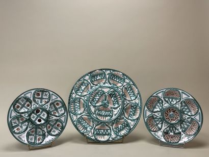 Robert PICAULT (1919-2000). 
Dish and two...