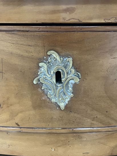 Curved chest of drawers in blond fruitwood,...